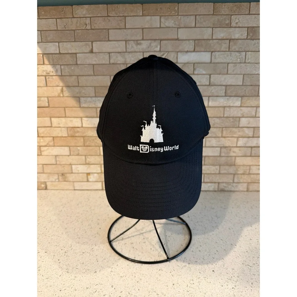 Nike Walt Disney World Castle Embroidered Black Baseball Cap Adjustable Hat